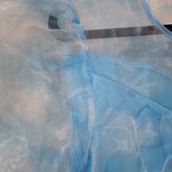 Blue Cloud Organza Puff Cap Sleeve Dress - Picture 3 of 6